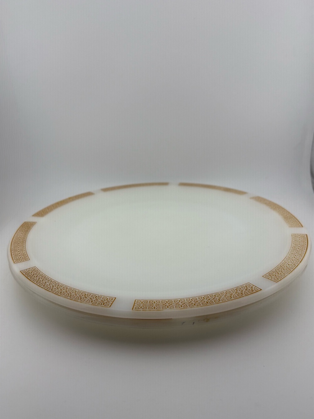 Vintage Anchor Hocking 12” Serving Plate 1042 Gold Key - set of 2